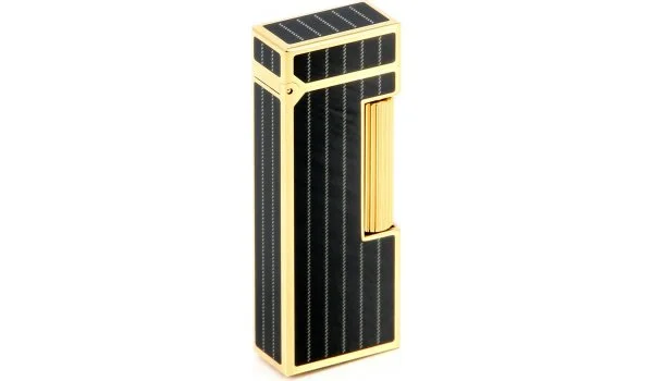 Zapalovač Dunhill Rollagas Charcoal Pinstripe Black Gold