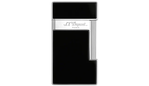 Zapalovač S.T. Dupont Slimmy Black Lacquer Chrome 028001