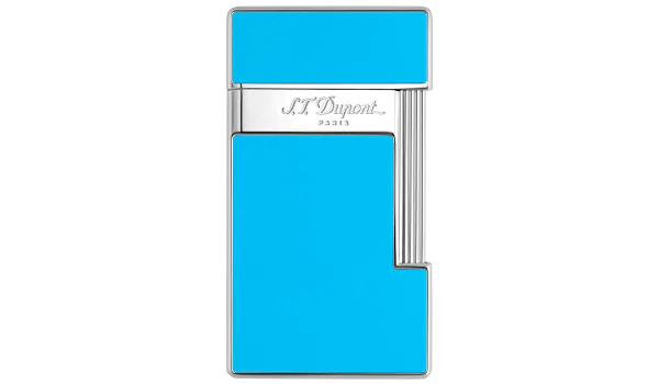 Zapalovač S.T. Dupont Slimmy Light Blue Lacquer Chrome 028007