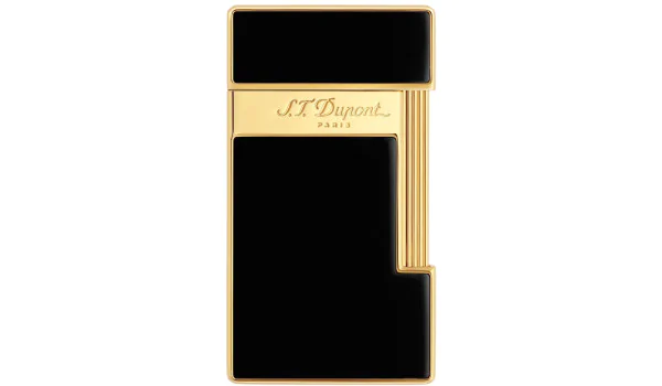 Zapalovač S.T. Dupont Slimmy Black Lacquer Gold 028002